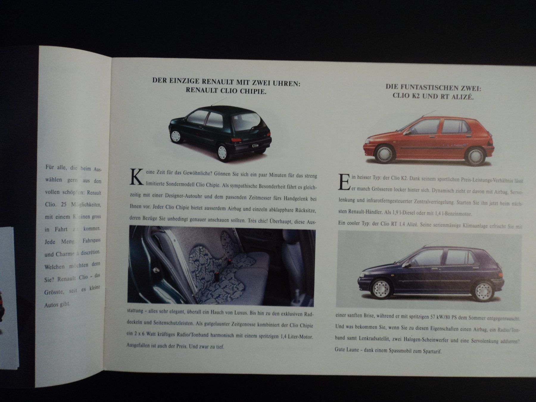 Renault Documenti: Prospekt Renault Programm Twingo I Clio Williams R9 Laguna – Usato da Schwarzenburg venduto da modelCARama 2