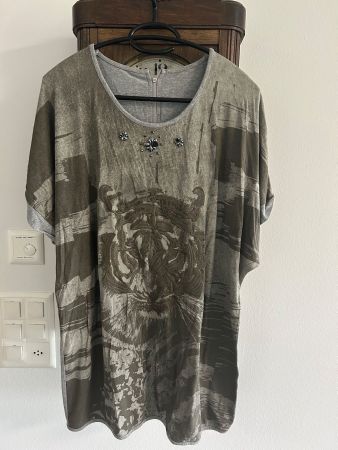 Trendiges Shirt mit Tigerprint Gr. 46, ideal für den Sommer!