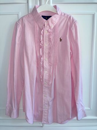 Ralph Lauren girls ruffle blouse shirt 8 Y