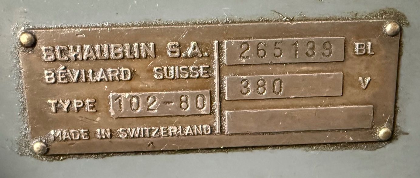 Schaublin Tutte le macchine: Schäublin 102 – Usato da Eschert venduto da inf_g27x 1