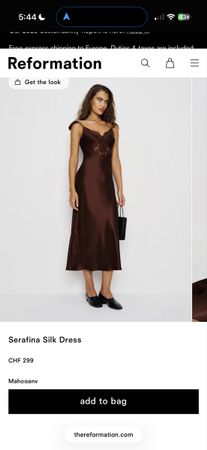 Reformation Serafina Silk Dress in Mahogany size EU36/USA 0