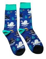 Socken Schwan / Swan / See / Sea / Fische / Fish
