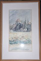 Halten  Litho Aquarell von J. Mercier