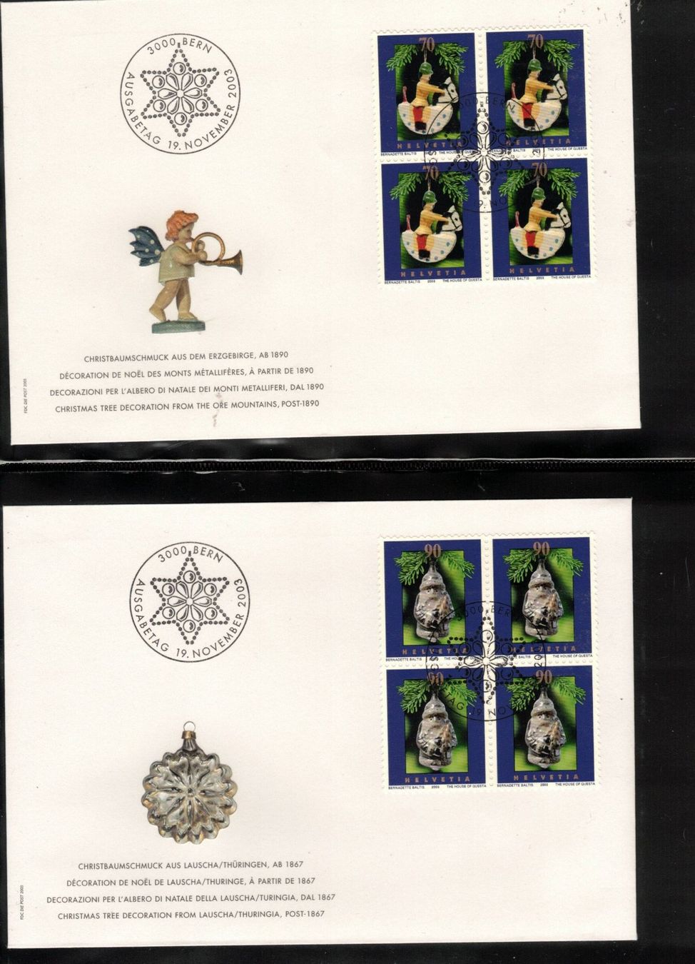 Tutti i francobolli: 2003  FDC 4er Weihnachten  aus ABO – Nuovo (secondo la descrizione) da Rheinau venduto da loxis