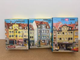 3er Set Kibri H0 Bausatz Stadthäuser 8354, 8356, 8358