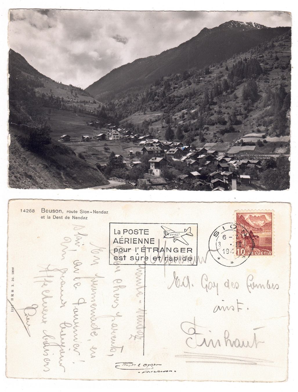 Ansichtskarten: Beuson, Route Sion-Nendaz – Gebraucht aus La Tour-de-Peilz von amjust