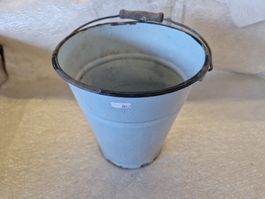 Emaille Kessel Grau  28cm hoch  23cm Durchmesser