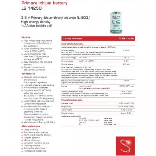 Caricatori & Batterie: SAFT LS14250 Lithium Batterie Li-SOCI2, – Nuovo e nell'imballaggio originale da Hünenberg venduto da Akkushop-Schweiz 2