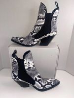 ZARA Snake Print Western Ankle Boots, Gr. 40