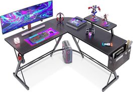 Gaming Tisch Computertisch Schreibtisch mit runder Ecke