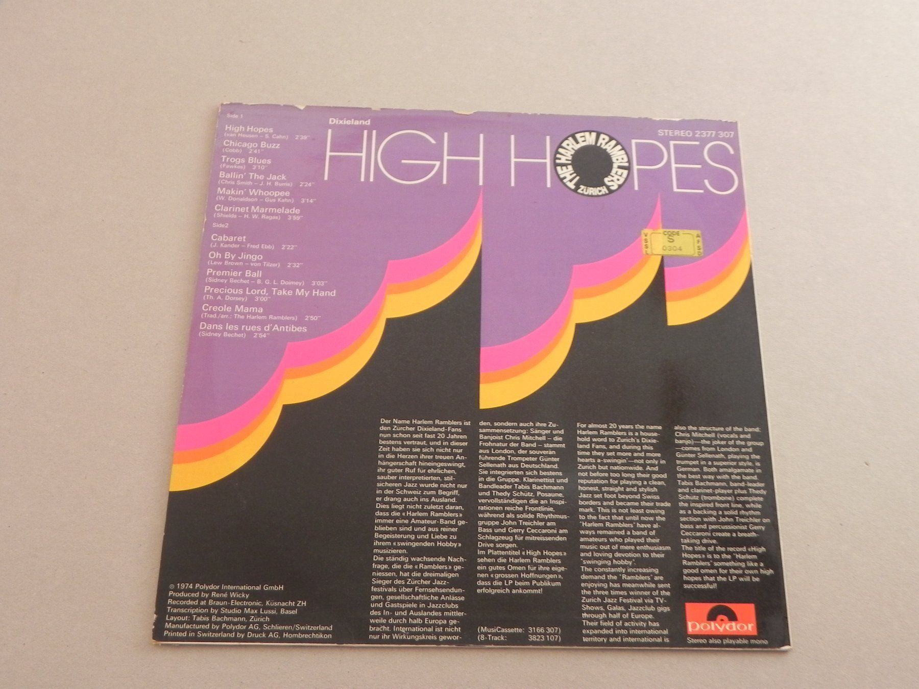 Dischi in vinile: LP CH Jazz The Harlem Ramblers Autogramm – Usato da Siebnen venduto da krimsie 1