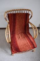 Rattan Sessel mit Stoffkissen gestreift guter Zustand