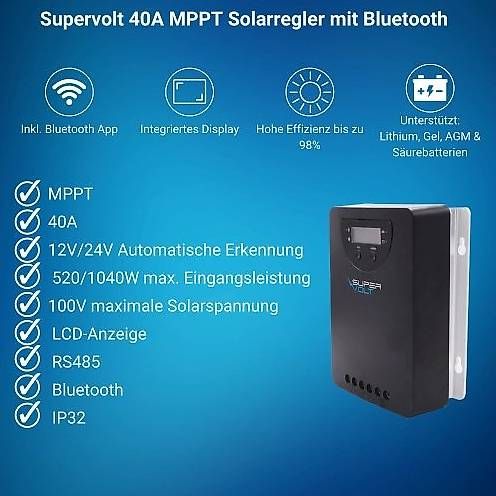 Caricatori & Batterie: Supervolt MPPT 40A Solarladeregler – Usato da Bülach venduto da CAMPTIVITY 3