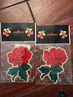 Bügelbilder Rose 2 Stück neu