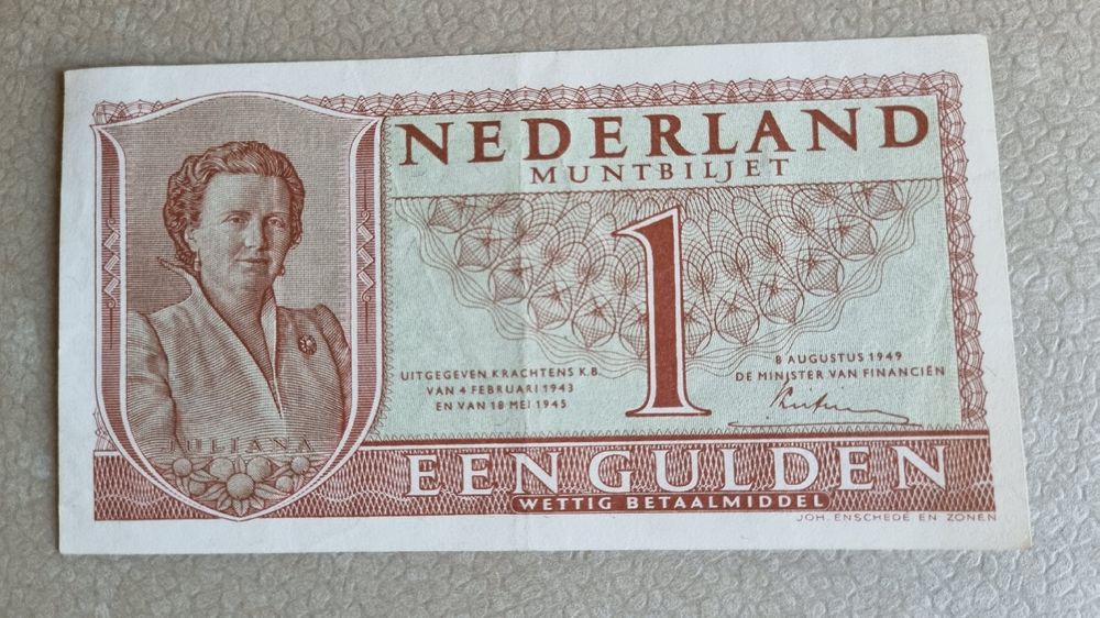 10 & 25 Niederländische Gulden – Reproduktion Von 1949, Altes Geld Für Sammler & Filmproduktionen