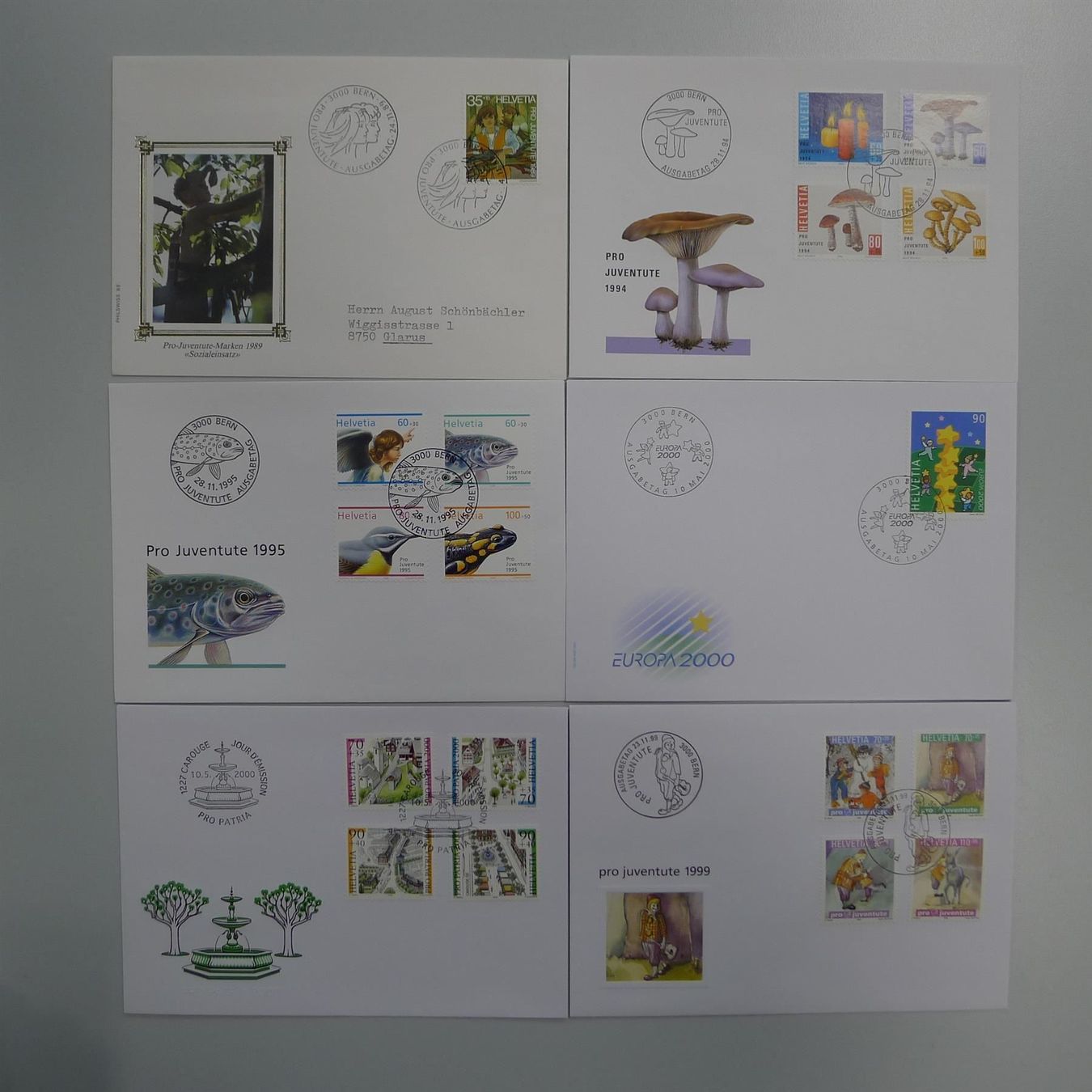 Tutti i francobolli: SCHWEIZ: 100 FDC's mit Einzelmarken + Sätze - preiswert ! – Usato da Sursee venduto da Luzernerraute 1