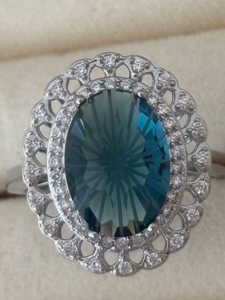 Anelli: Luxus Elegante Gr.19/9 Ring Farbe: Silber /blau – Nuovo (secondo la descrizione) da Biel-Bienne venduto da Roserosse13