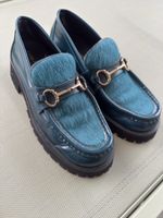 Mocassins Poesie Veneziane bleu pétrole, taille 37