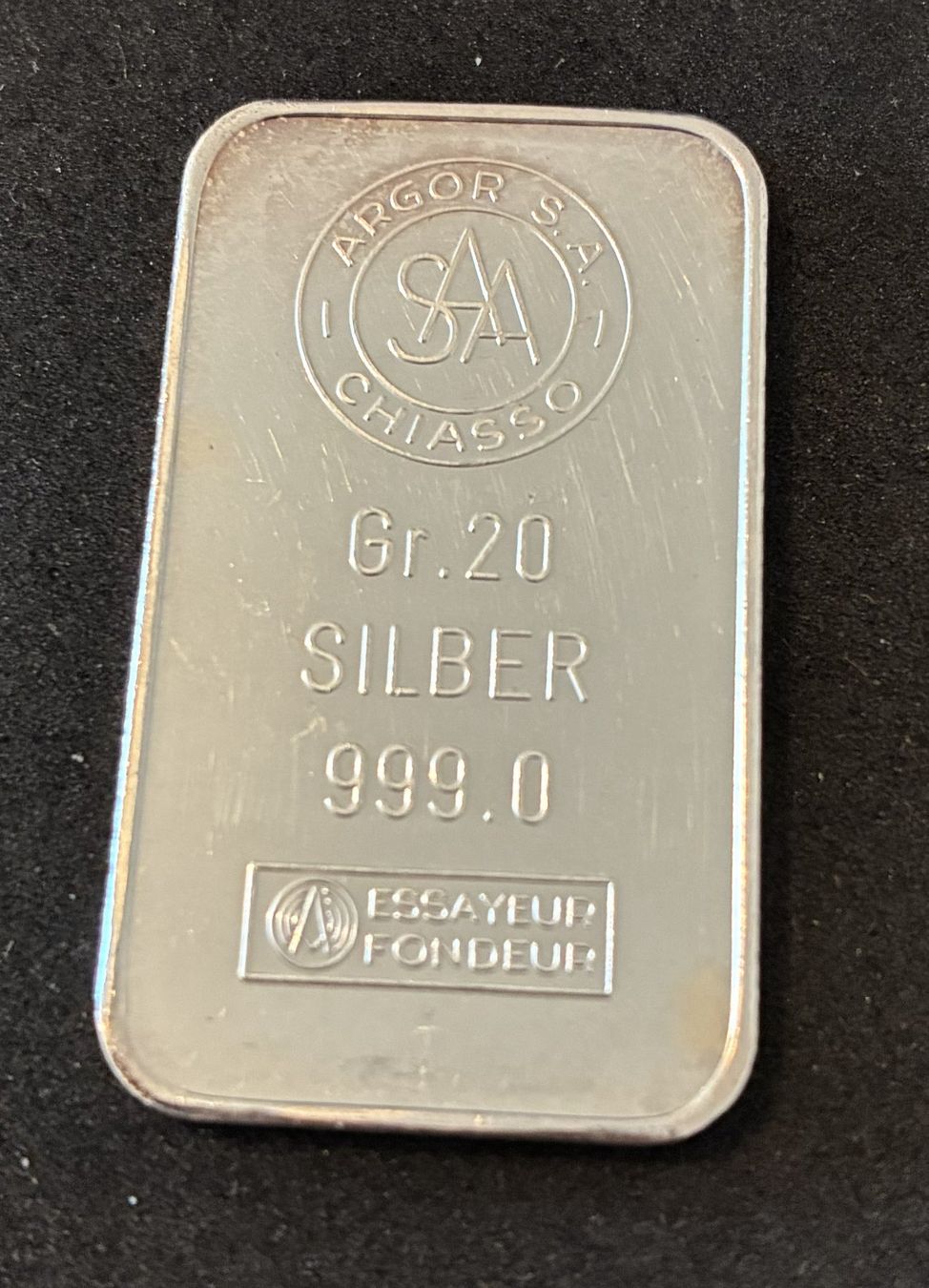 Metalli preziosi: 20g 999er Silber Barre Argor – Usato da Köniz venduto da Habenix 2