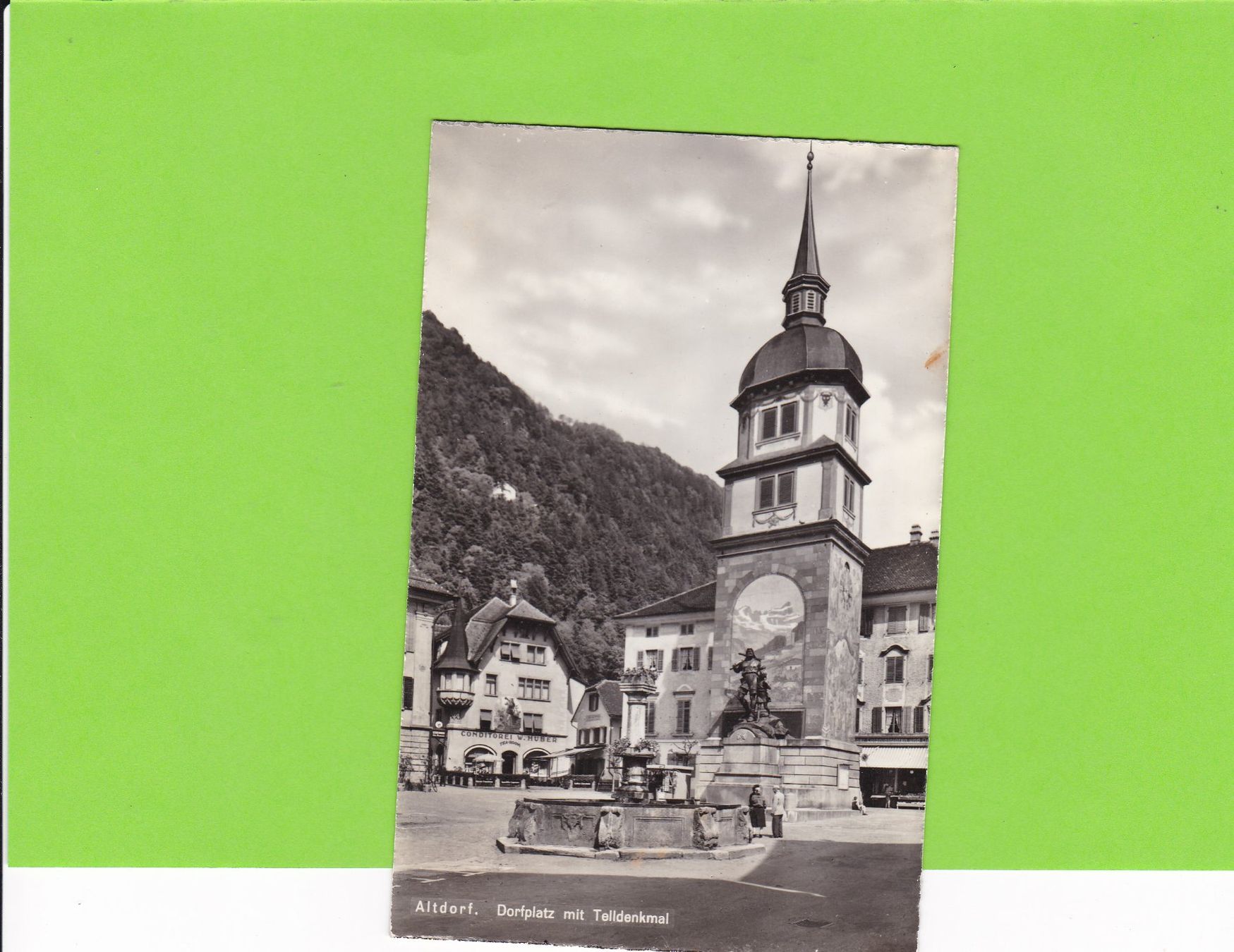 Cartoline postali: Altdorf-Telldenkmal-Dorfplatz – Usato da St. Peterzell venduto da neckertal