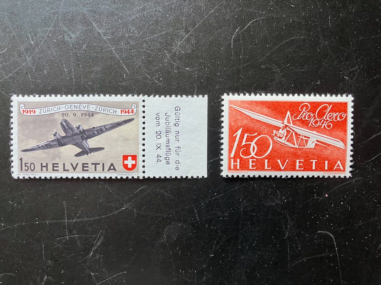 Tutti i francobolli: Flugpost 1944/46 Nr. 40 und 41 postfrisch – Usato da Nesslau venduto da zueri6
