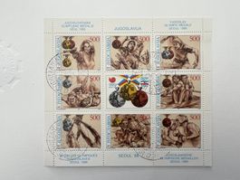 Jugoslawien 1988 Olympia Medaillen Kleinbogen Erstag (A1164)