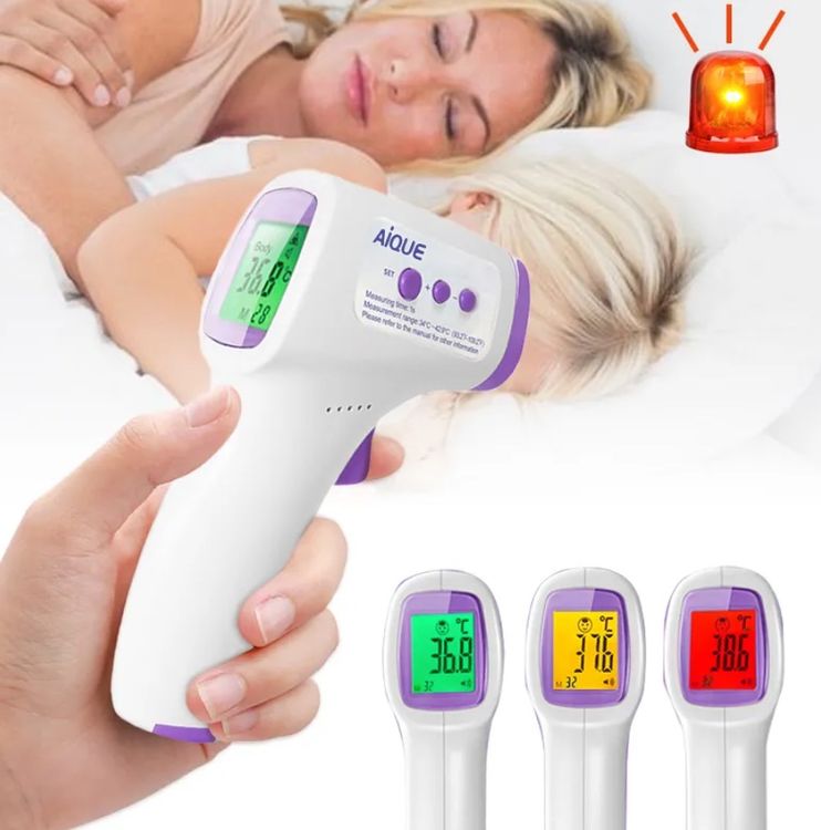 TECH-MED Infrarot Fieberthermometer - Berührungslos Mit 32 Speicherplätzen