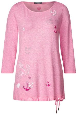 Cecil Pullover Shirt Melli mit Herzchen Anker Print XXL rosa