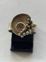 Silberring 925 mit Stein Designarbeit gebrauchter Zustand