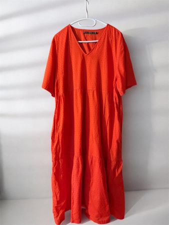 🌺 Wunderschönes Gudrun Sjöden Kleid – Korallrot – Grösse XL