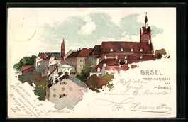 Litho Basel, Martinskirche und Münster