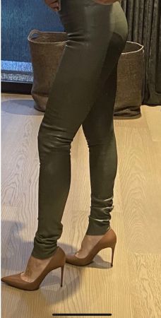 JOSEPH Leder Leggings Olivgrün Gr. 34 100% Lammleder