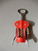 Vintage Korkenzieher mit Hebel, rot - Wein, Bar, Küche!