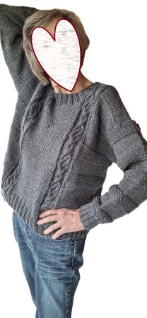 Pulli "Carbon" warm und rustikal, handgestrickt    NEU