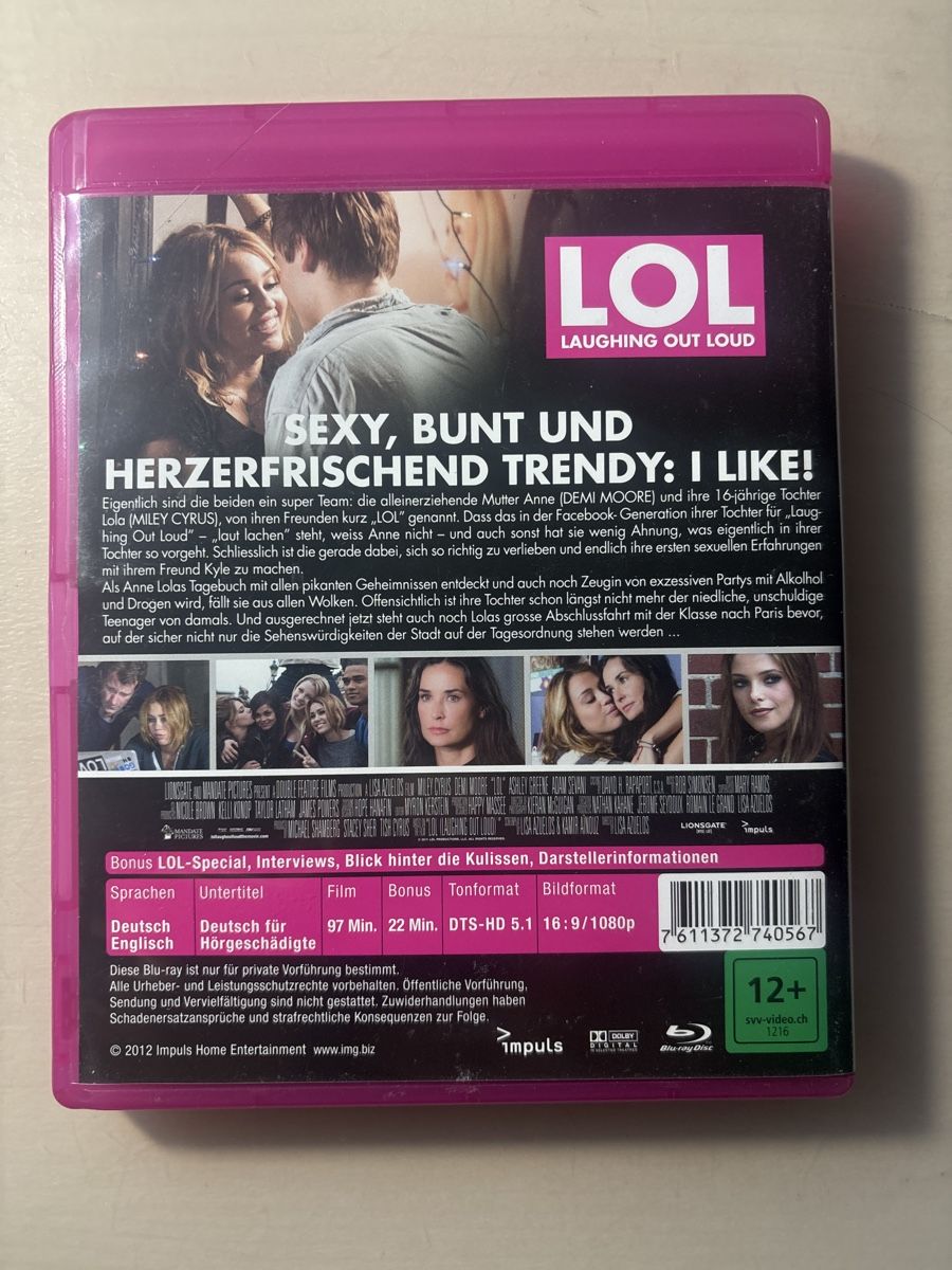Tutti i DVDs: LOL - Laughing Out Loud Blu-ray mit Miley Cyrus – Nuovo (secondo la descrizione) da Ruswil venduto da Slivio_ 1