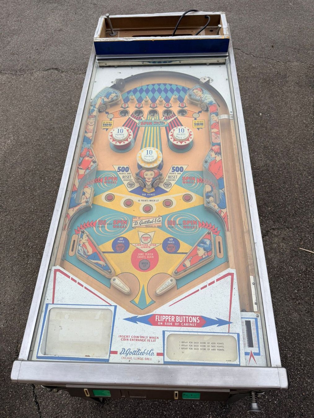 Flipper: Flipperautomat Gottlieb "Spin Wheel" (1968) – Usato da Reidermoos venduto da renkne 3