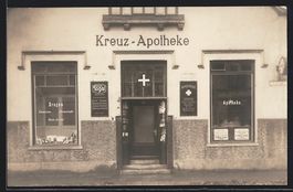 Foto-AK Emailleschilder mit Reklame für