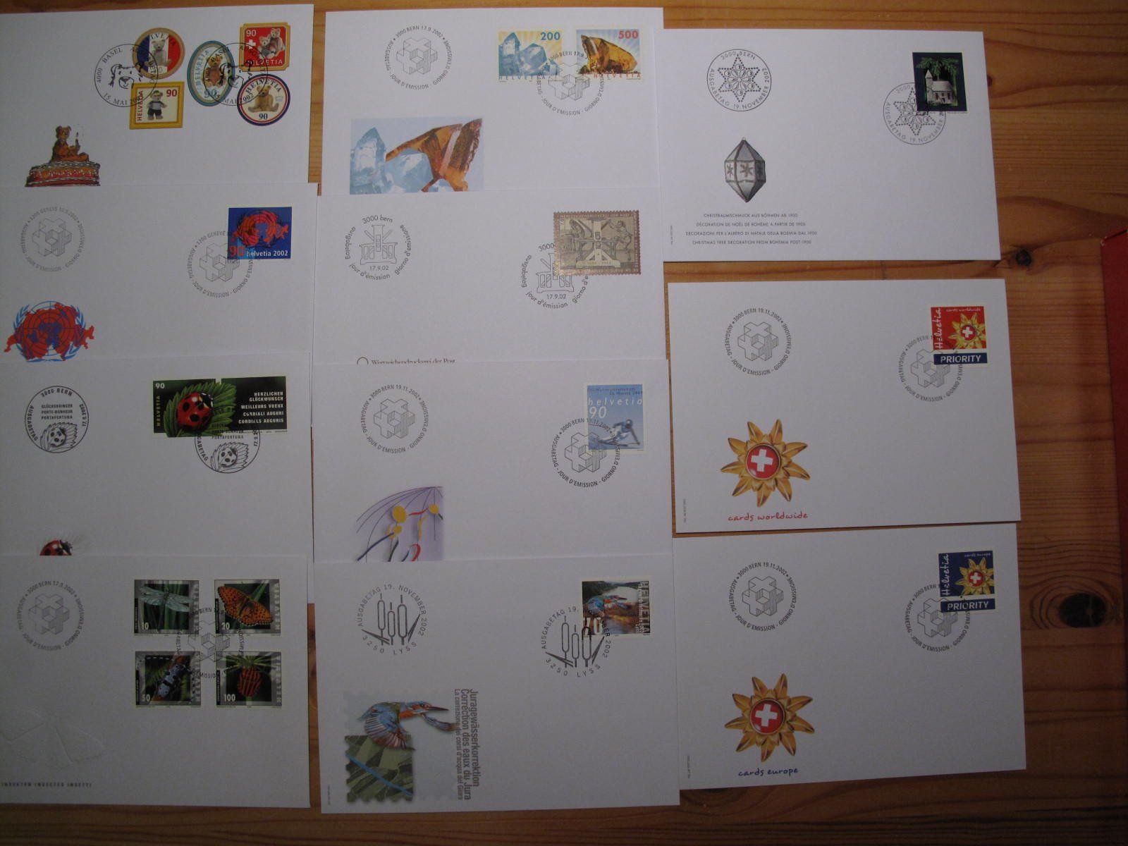 Alle Briefmarken: Schweiz FDC 2002 16 Stück – Gebraucht aus Wil SG von fva01 2