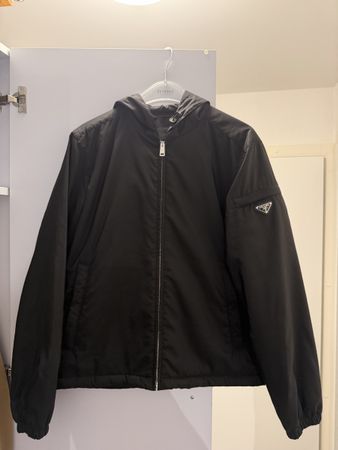 Prada Men’s Black Nylon Hooded Jacket 