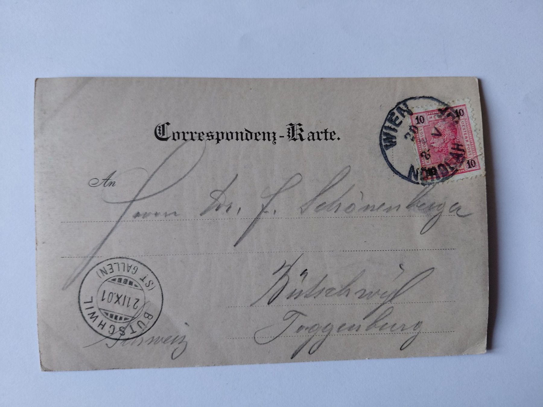 Ansichtskarten: Alte Ansichtskarte Wien, Franzensring, 1901 – Gebraucht aus Wattwil von yburgler 1