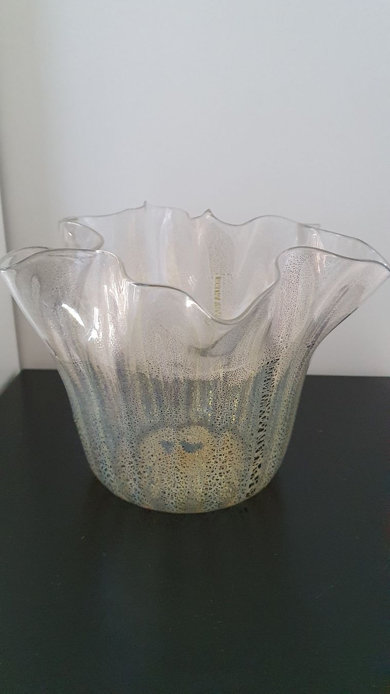 Venini Vasen & Gefässe: Murano Glasvase mit Echtgoldglimmer/Design: Iris Venini – Gebraucht aus Glattfelden von sessa123 2