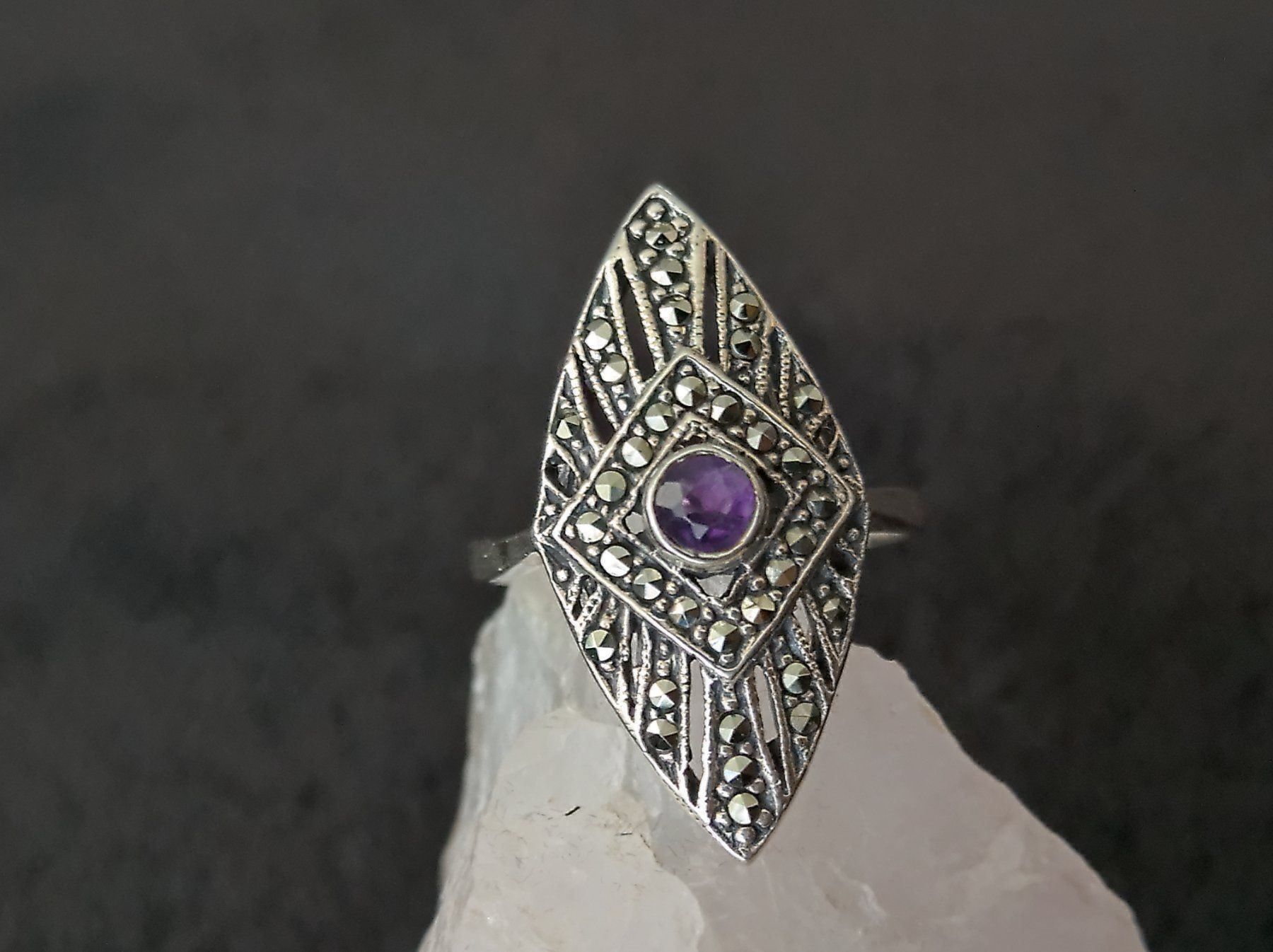 Anelli: Ring Silber 925 mit lila Stein – Usato da Istighofen venduto da Ringparadies