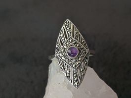 Ring Silber 925 mit lila Stein