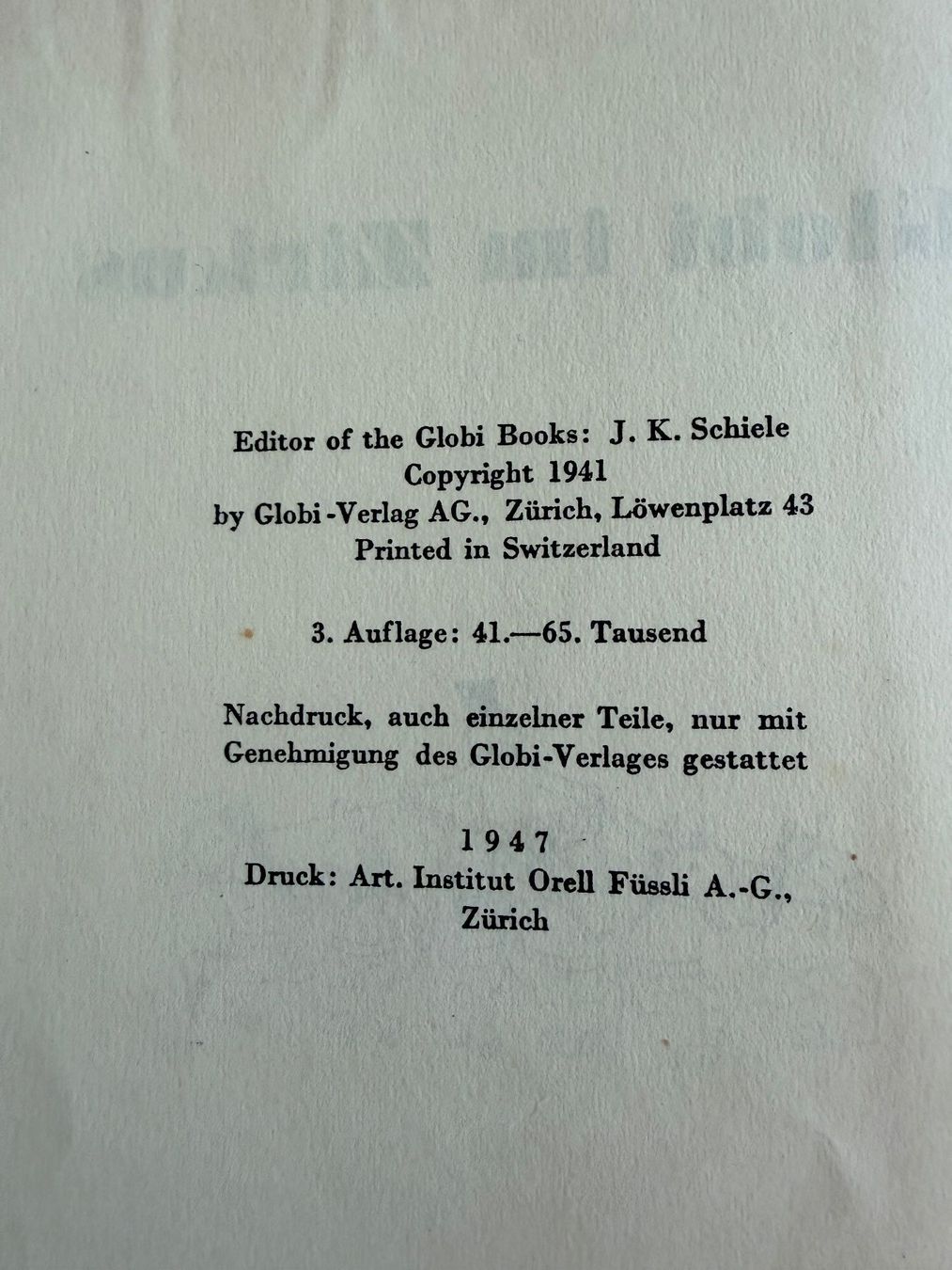 BD: Globi 3.Auflage 1947 – D'occasion à Küsnacht ZH par Dasdoo 1