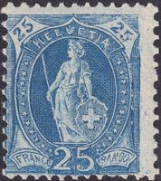 1905, Stehende Helvetia: 87A ungebraucht + Originalgummi
