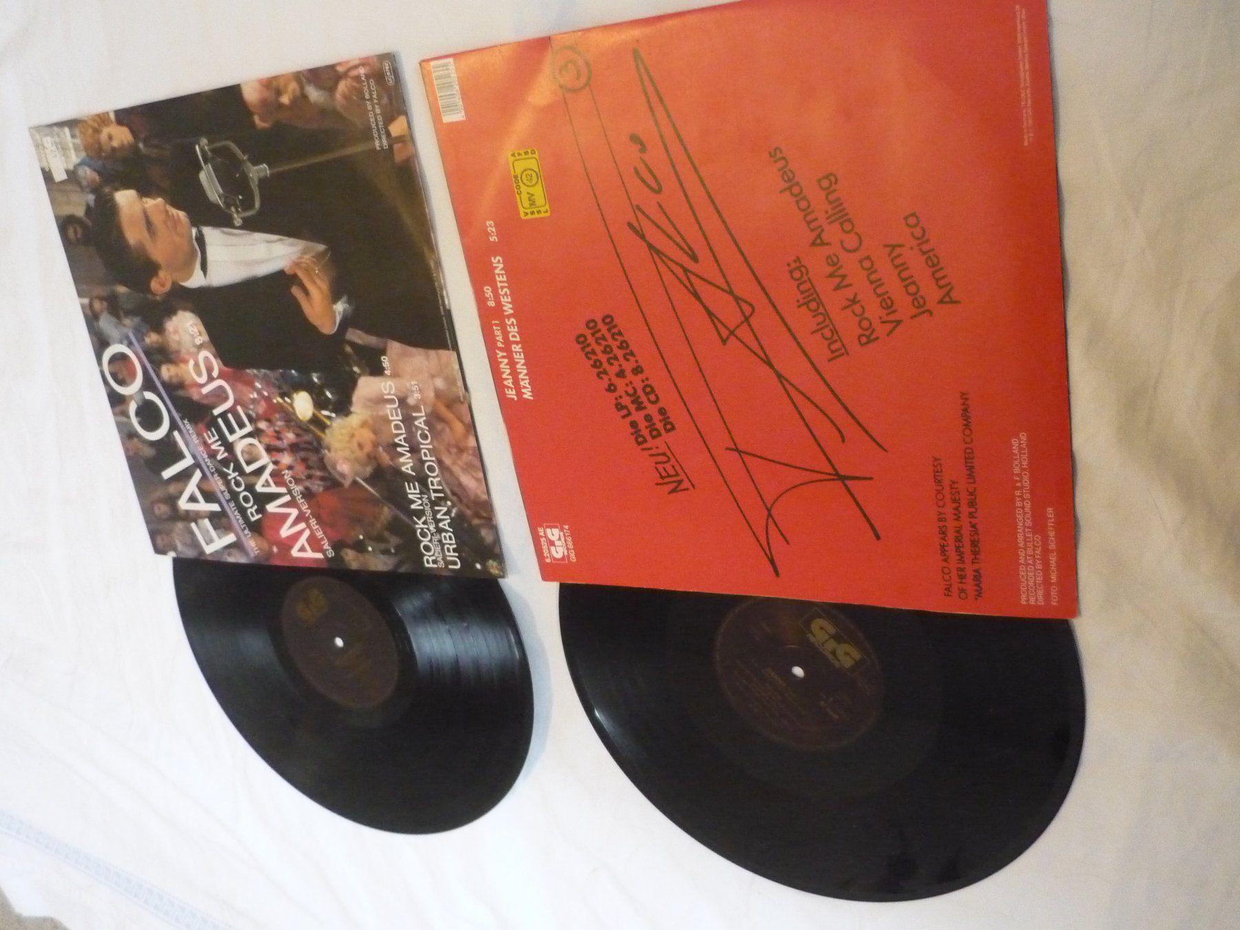 2x Vinyl Falco Rock me amadeus   Jeanny Maxi (Gebraucht) in