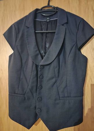 Dunkelblaue Kurzarm-Jacke Blazer Gr 40