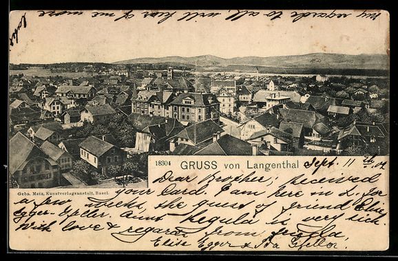 Cartes postales: AK Langenthal, Ortsansicht, 1902 – D'occasion à Berlin par bartko-reher