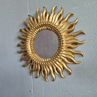 Sonnenspiegel Sun-Mirror Massiv Wandspiegel Golden Spiegel