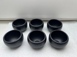 6 Blumentöpfe in schwarz